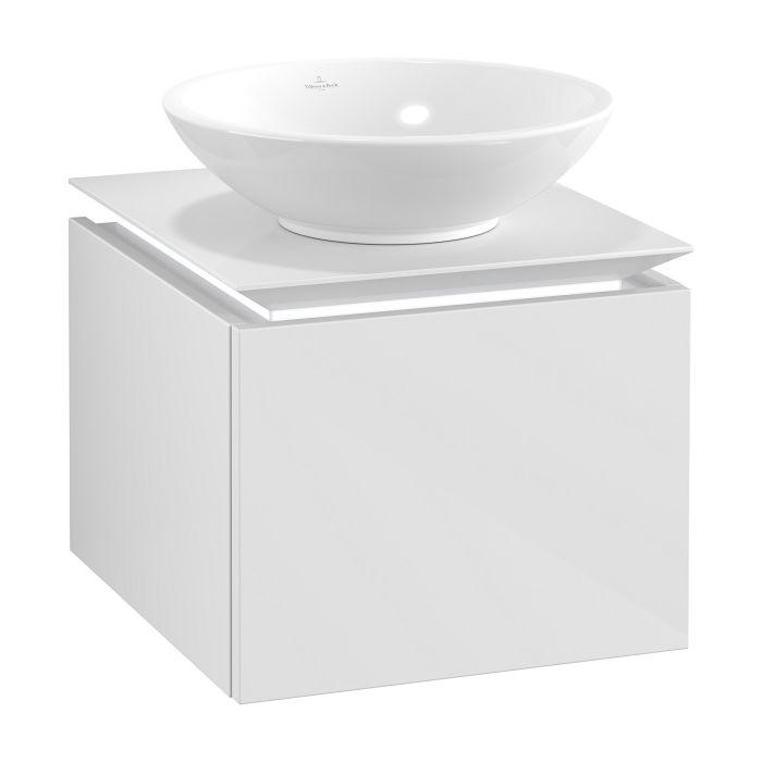 Villeroy & Boch Legato Waschtischunterschrank B565L0DH 45x38x50cm, mit LED-Beleuchtung, Glossy White