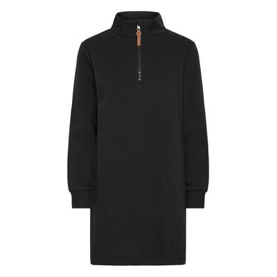 Sweatkleid OXMO "Sweatkleid OXMille", Damen, Gr. XS, N-Gr, schwarz, Obermaterial: 55% Polyester PES. 45% Baumwolle CO., Kleider Sweatkleid