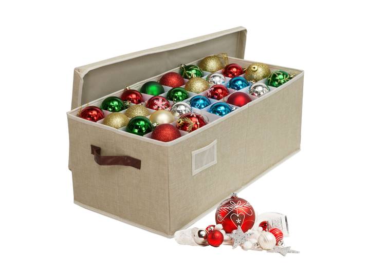Weihnachtskugel Aufbewahrungsbox Beige-Braun