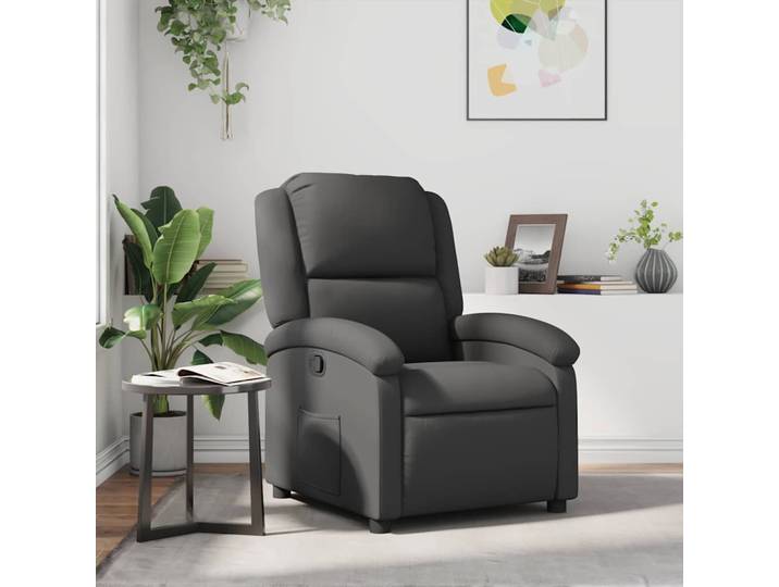 vidaXL Relaxsessel Grau Echtleder