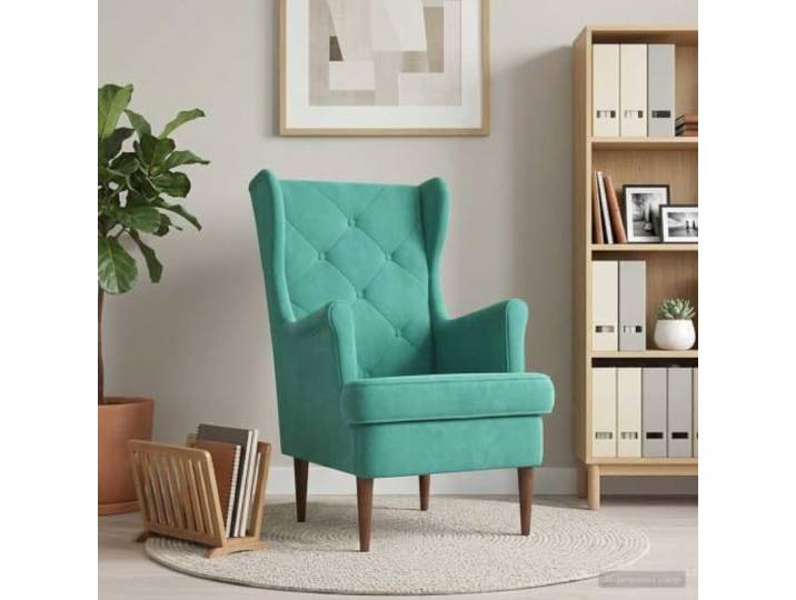 YUTAASU Turquoise Velvet Armchair with Removable Cushion Modern Accent Chair, Foam-Filled Seat, Sturdy Metal Frame, Easy Clean, for Living Room or Bedroom