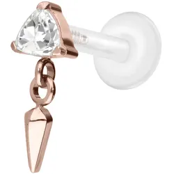 PTFE Labret mit Innengewinde + Titan-Aufsatz KRISTALLDREIECK + SPITZE