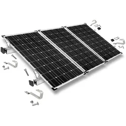 Befestigungskit mit Biberschwanz Dachhaken für Schrägdachmontage 3 Solarpanels Rahmenhöhe 35mm