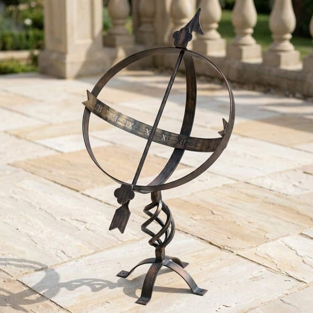 DanDiBo Zonnewijzer voor in de tuin, Smeedijzer met Patina, 70 cm