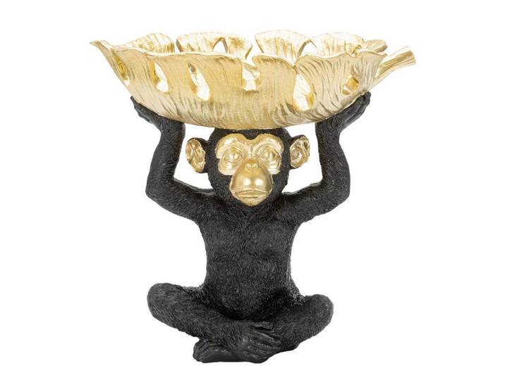 Skluptur Decor Monkey schwarz, goldfarben, B: 25,2cm