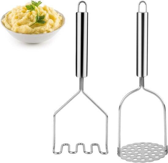 Zilveren handmatige aardappelpers van roestvrij staal voor perfecte puree