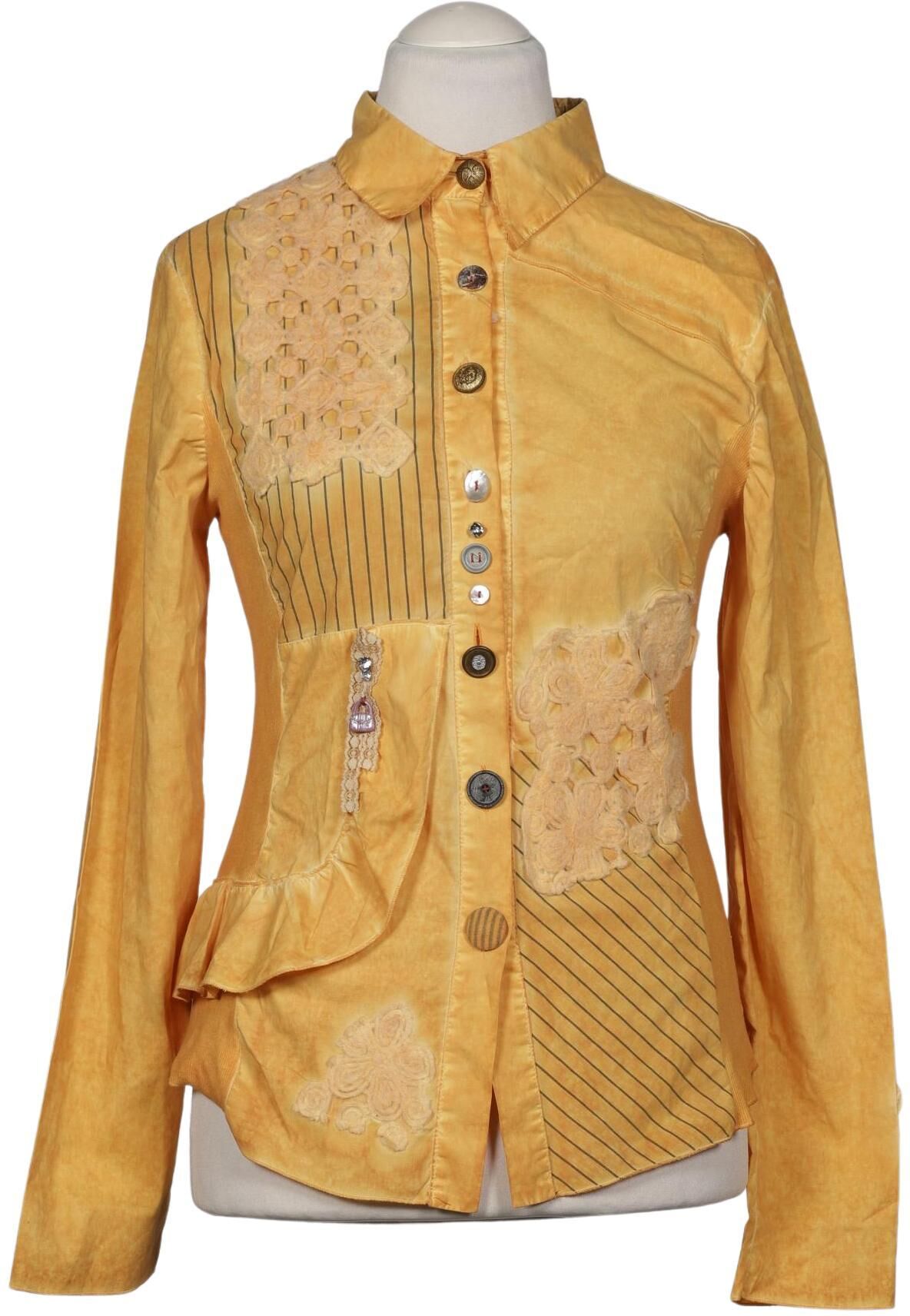 Elisa Cavaletti Damen Bluse, Gelb, Gr. L, Elasthan / Baumwolle - Second Hand