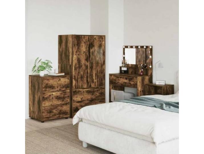 WXGTBKPR Aufbewahrungsschrank in Geräucherter Eiche 60 x 48 x 81 cm mit Schubladen Kommode für Schlafzimmer und Wohnzimmer
