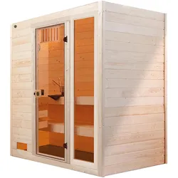 Weka Sauna Valida Gr. 2 mit Glastür + Fenster - Massivholzsauna 38 mm 7,5 kW Saunaofen OS inkl. Steuerung
