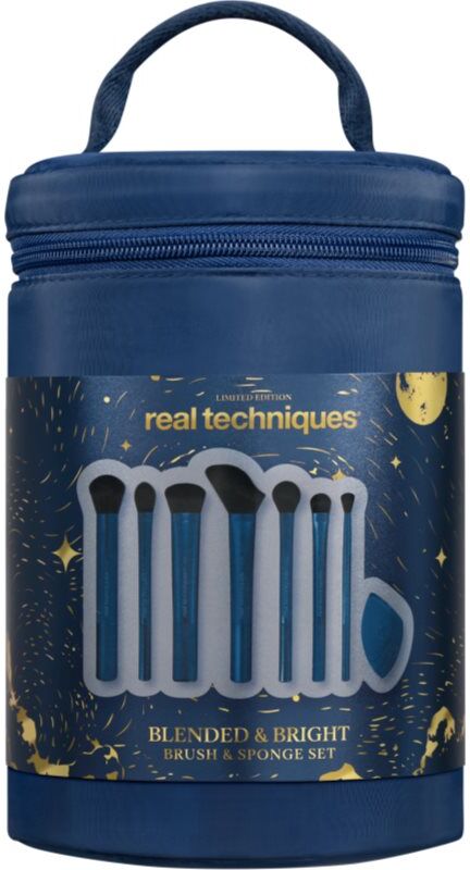 Real Techniques Holiday Blended & Bright Kit de pinceaux avec pochette