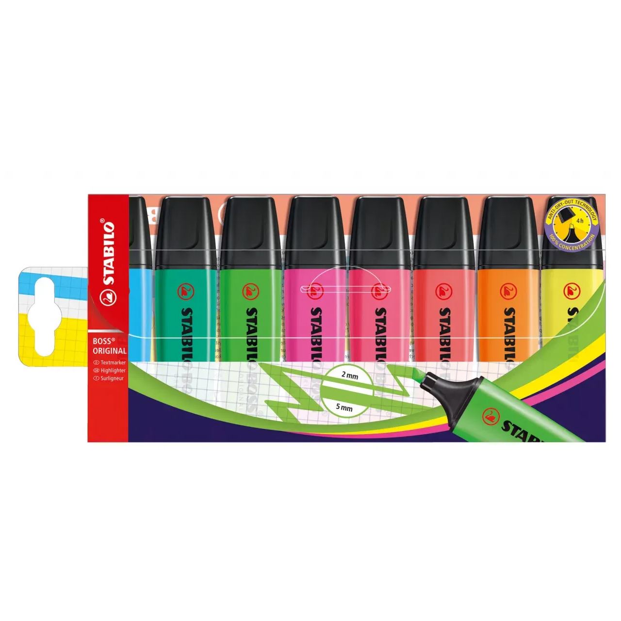 STABILO BOSS ORIGINAL Pastel Textmarker farbsortiert, 8 St.