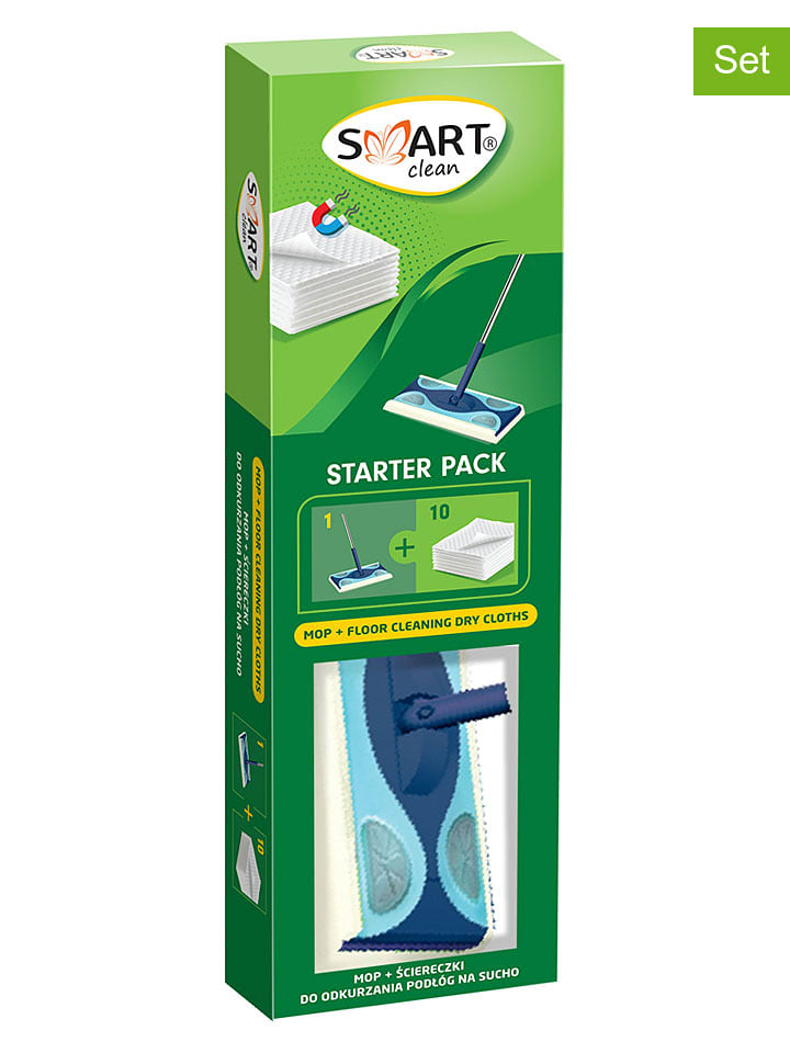 SMART wash 11tlg. Bodenwischer-Set in Blau/ Weiß - onesize