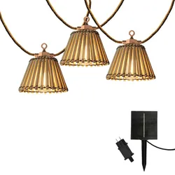 Lumisky NATURA 10 LED 8M Solar-Lichterkette Holz Beige