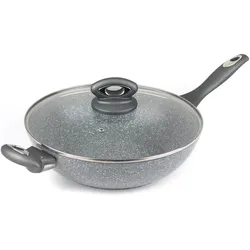 Salter BW02772G Marblestone Wok 28cm grey, Pfanne + Kochtopf, Grau