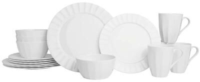 Fitz and Floyd Fluted 16-Piece Dinnerware Set, Service for 4