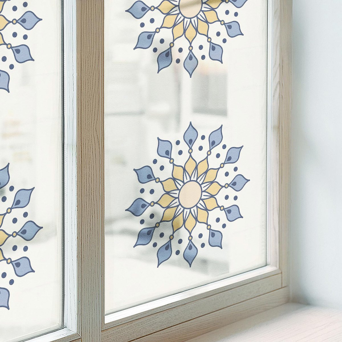 Coloray Privacy Folie Raam - Decoratieve Mandala Anti-inkijk Folie - Wit - 50 x 116 cm