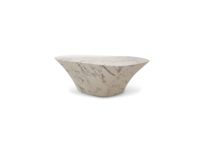 Asymmetrischer Design Couchtisch „Marble Look“ Weiss Pols Potten