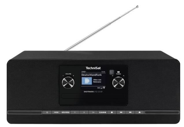 TechniSat DigitRadio 372CD BT Bluetooth DAB, DAB+, FM Radio Küche (Schwarz) 0000/5101