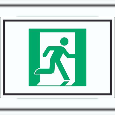 HB-Druck Rettungsweg rechts Symbol Aufkleber A3 (297x420mm)