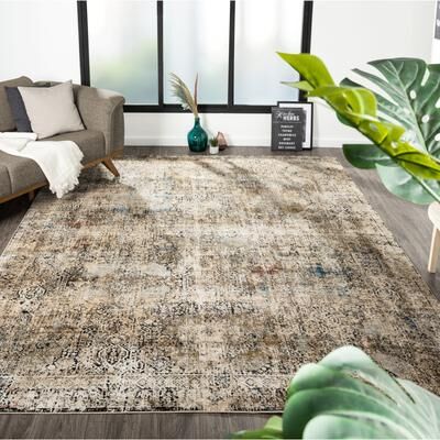 KALATY Reserve Sand Distressed Abstract Area Rug