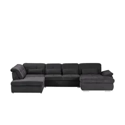 Wohnlandschaft mit Funktion  Perry ¦ grau ¦ Maße (cm): B: 374