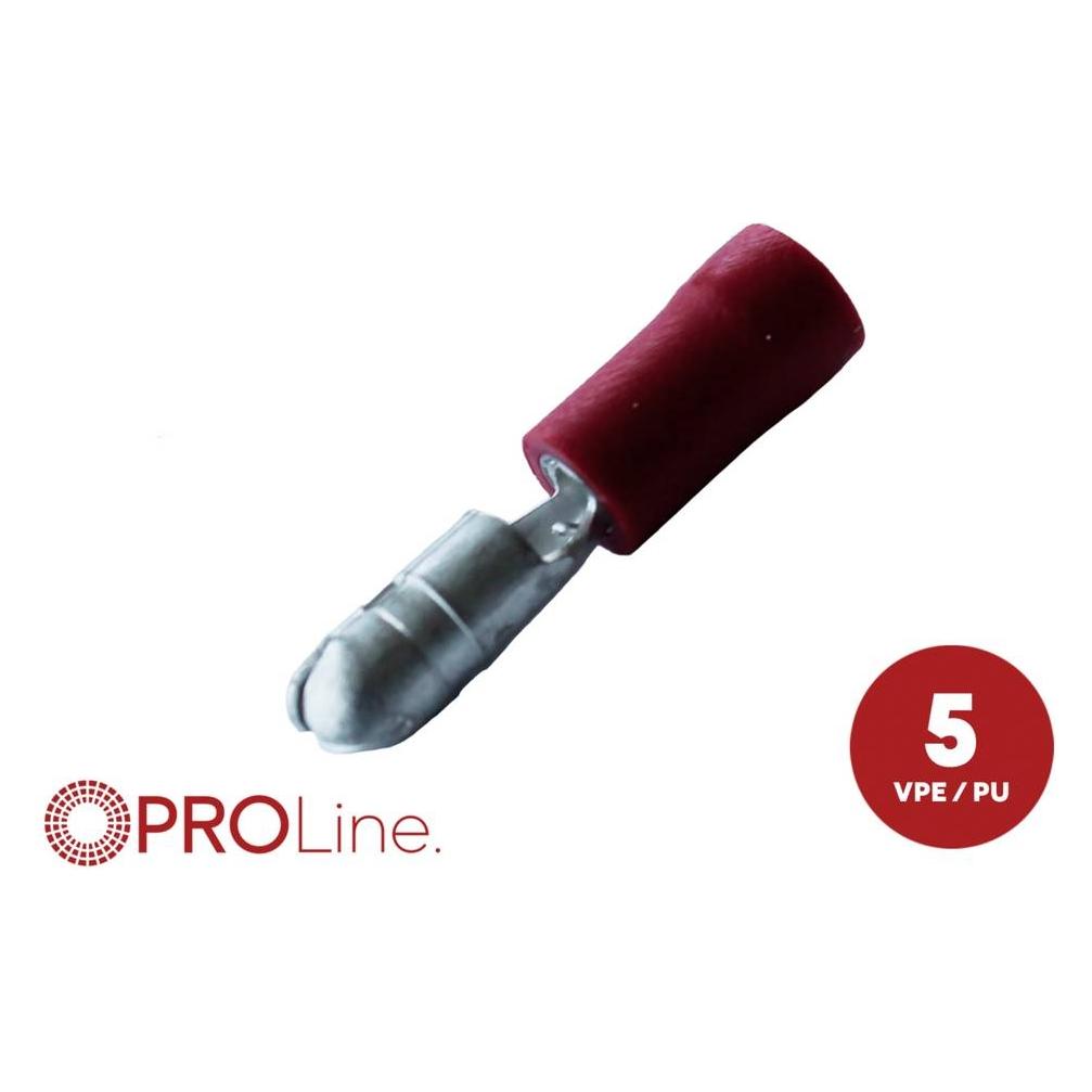 ACV 340025-1-5-p Rundstecker Stift-Ø: 4.0 mm Vollisoliert Rot 1 St. Piece (340025-1-5-p)