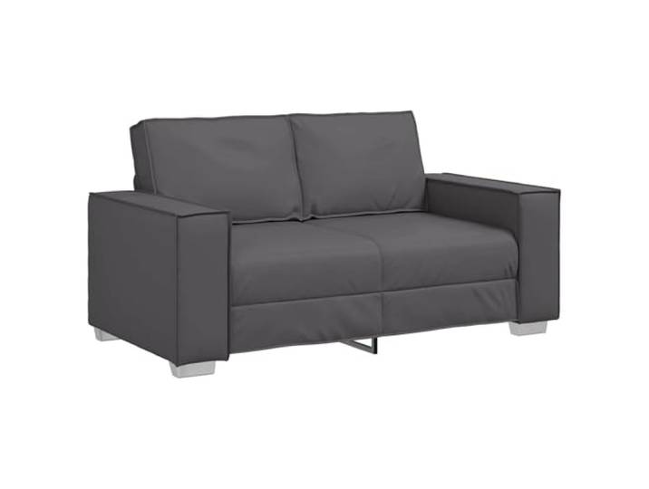 KKgypkn Zweisitzer-Sofa Grau 160 cm Kunstleder Metallrahmen, Schaumstoff-Füllung, pflegeleicht, für Wohnzimmer