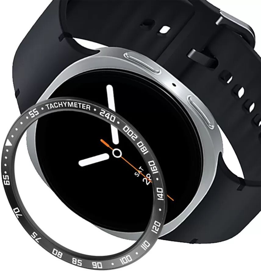 INF Edelstahl-Lünettenring kompatibel mit Samsung Galaxy Watch8 44mm - Stilvoller Schutz Weiß+Schwarz