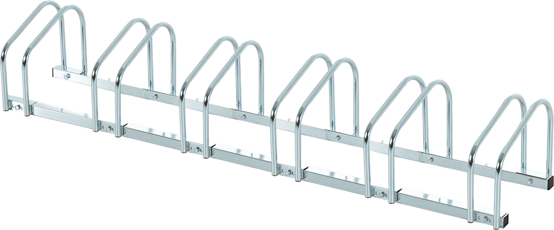Altro Rastrelliera Portabiciclette Parcheggio Per 6 Biciclette In Acciaio, 179x33x27 Cm, Argento