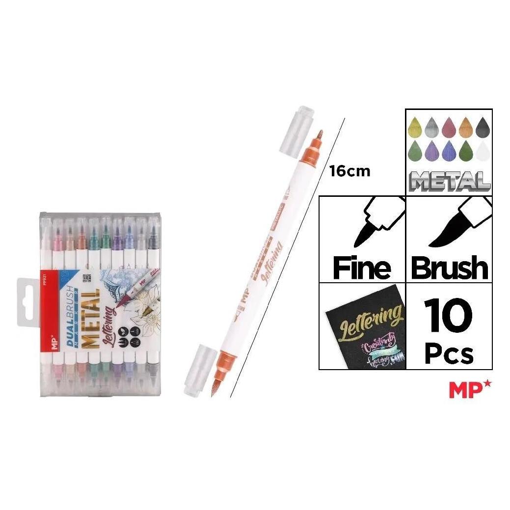 Main paper Doppelseitige Metallic-Pinselmarker, 10 Farben (10x) (58217163)