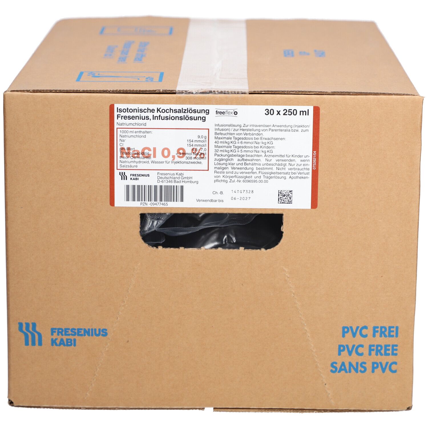 Isotonische Kochsalzlösung Fresenius freeflex+ 30x250 ml Infusionslösung
