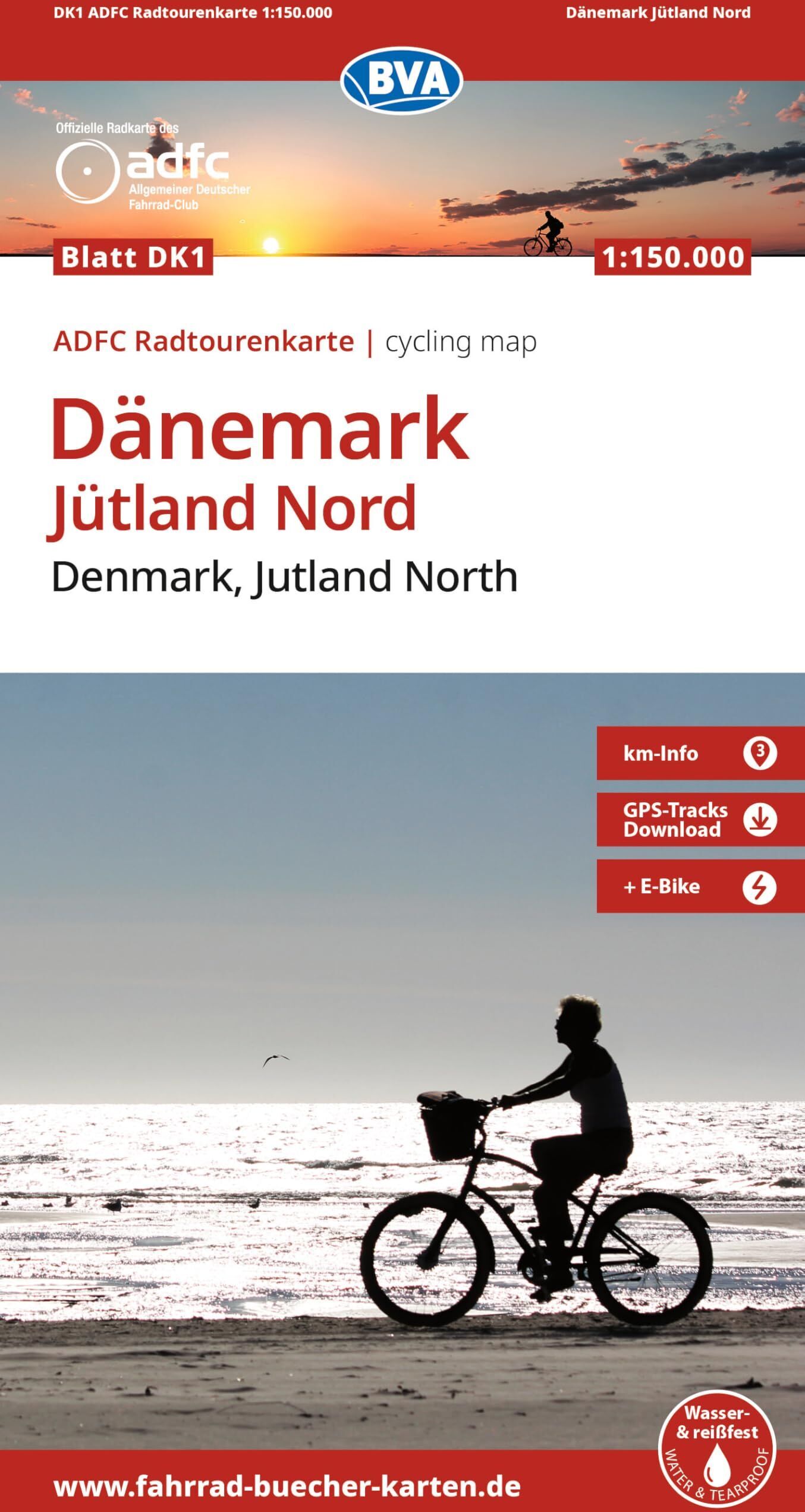 BVA ADFC Radtourenkarte Dänemark, Jütland Nord/Denmark, Jutland North 1:150.000 - Preis vom 17.10.2026 19:25:27 h