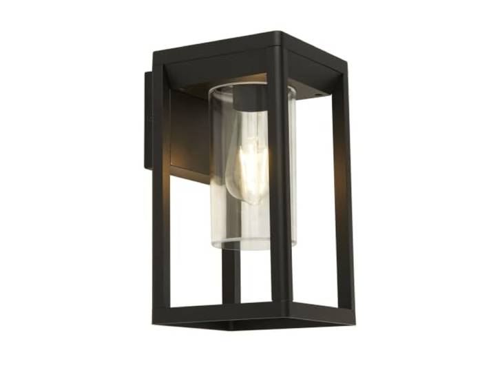 Suchscheinwerfer 1Lt Außenwandlicht, schwarz mit klarem Diffusor