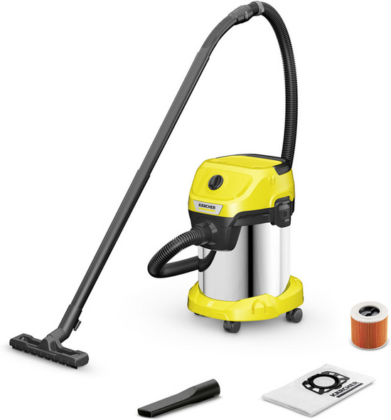 Karcher WD 3 S V-19/4/20 - Aspirateur multifonction - Bidon en acier INOX - 19 L