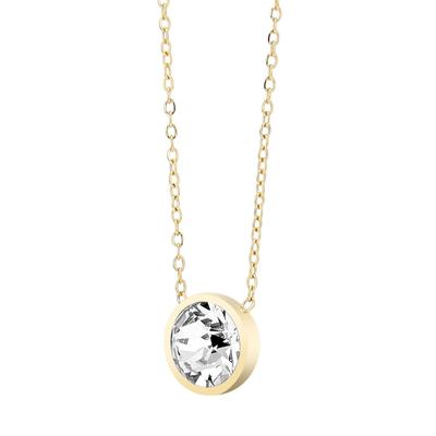Kette ohne Anhänger ADELIA´S "Halskette aus Edelstahl mit Kristall 43+5", gold, Halsketten, Damen, 48cm, Edelstahl, Geschenkidee: zeitlos und vielseitig