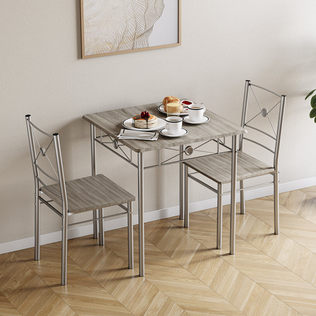 17 Stories Nyvaeh 2 -Person Dining Set Oak/Oak 2