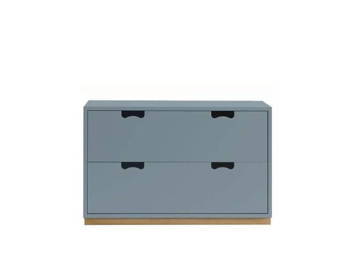 Asplund Commode Snö A2 nordic blue, support en chêne