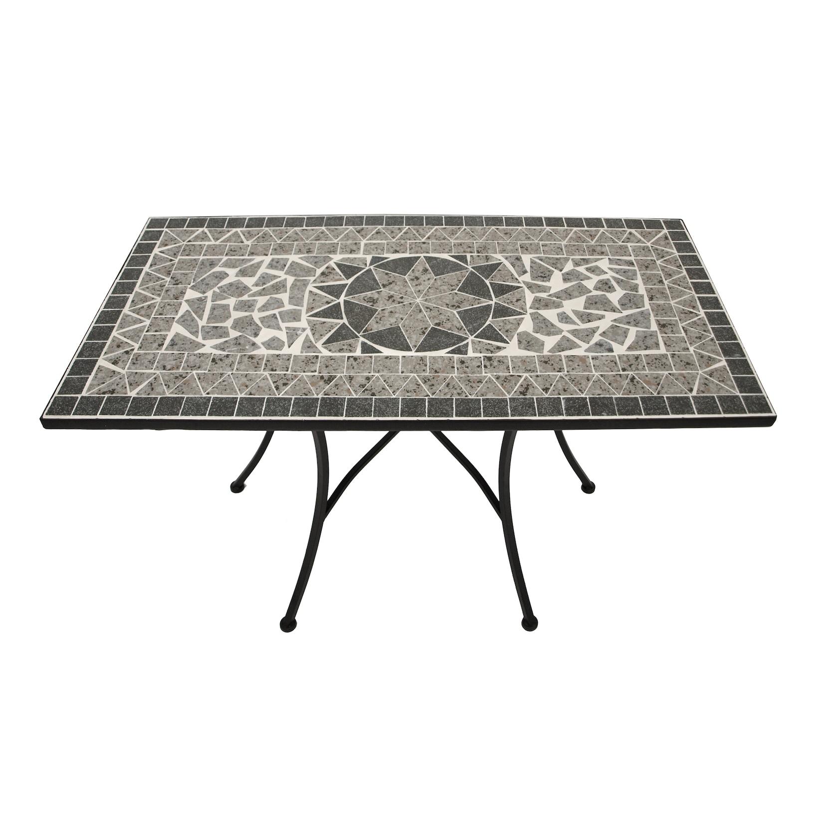 Wandtisch SIENA rechteckig 45x90cm, Eisen + Mosaik grau