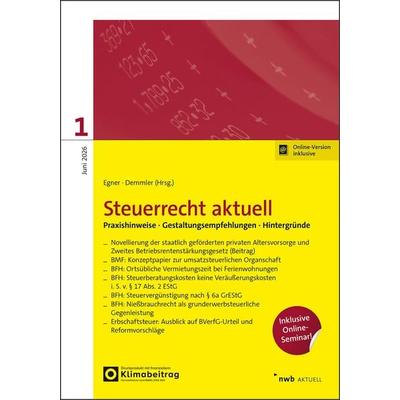 Steuerrecht aktuell 1/2026, Set von Thomas Egner,Uwe Demmler,Thomas Lorenz,Johannes Stössel,Johannes Böttinger, Nwb Verlag, 978-3-482-68417-3