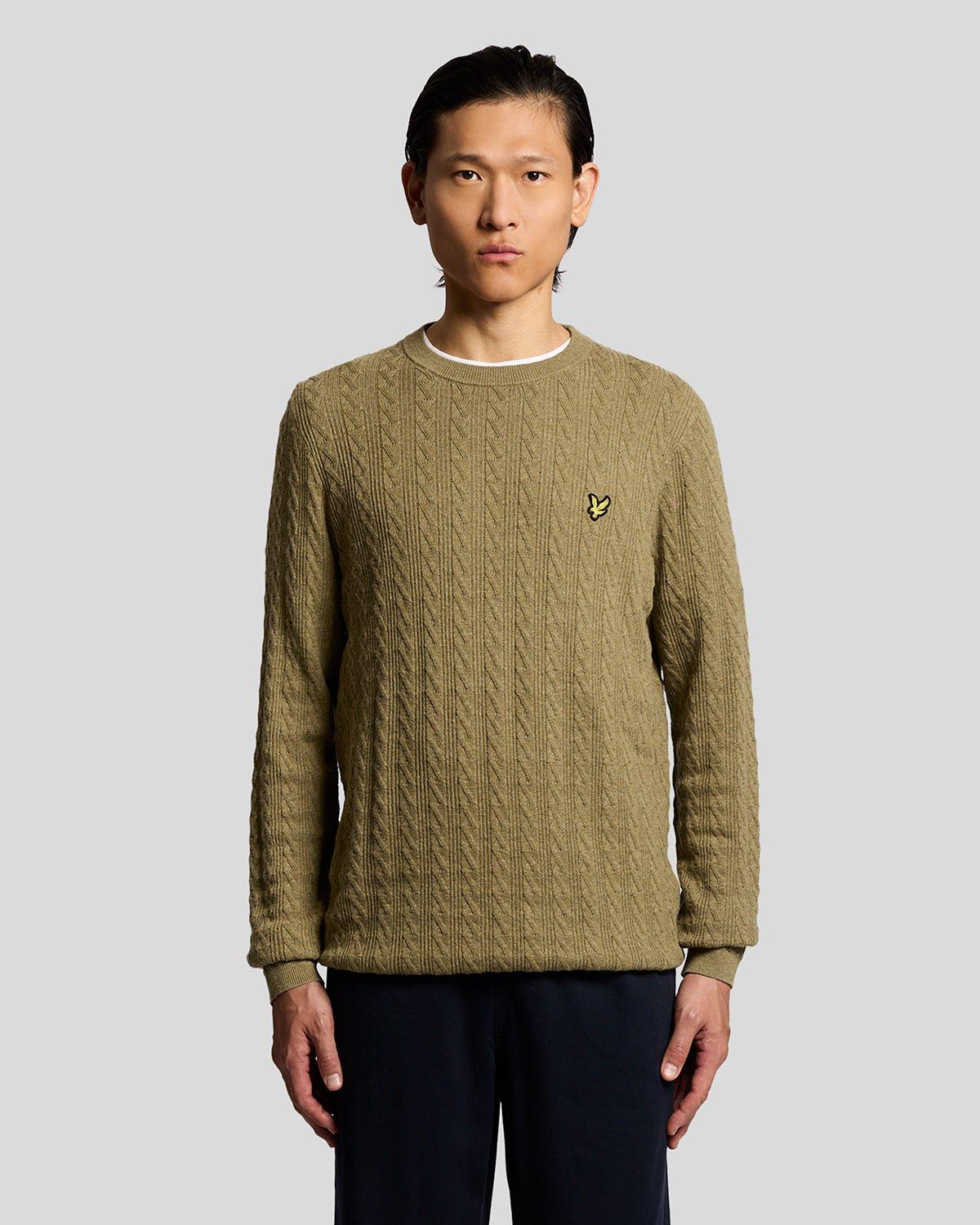 Leinenmischung Rippstrick Rundhals-Pullover