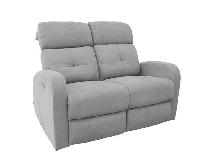 GARDENIA Elektrisches Sofa, 2-Sitzer, neigbar, mit Knöpfen, Cindy, Grau