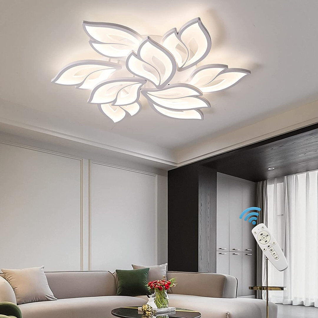 Ivy Bronx Bellewood Acrylic LED Flush Mount White 10cm H X 72cm W X 72cm D
