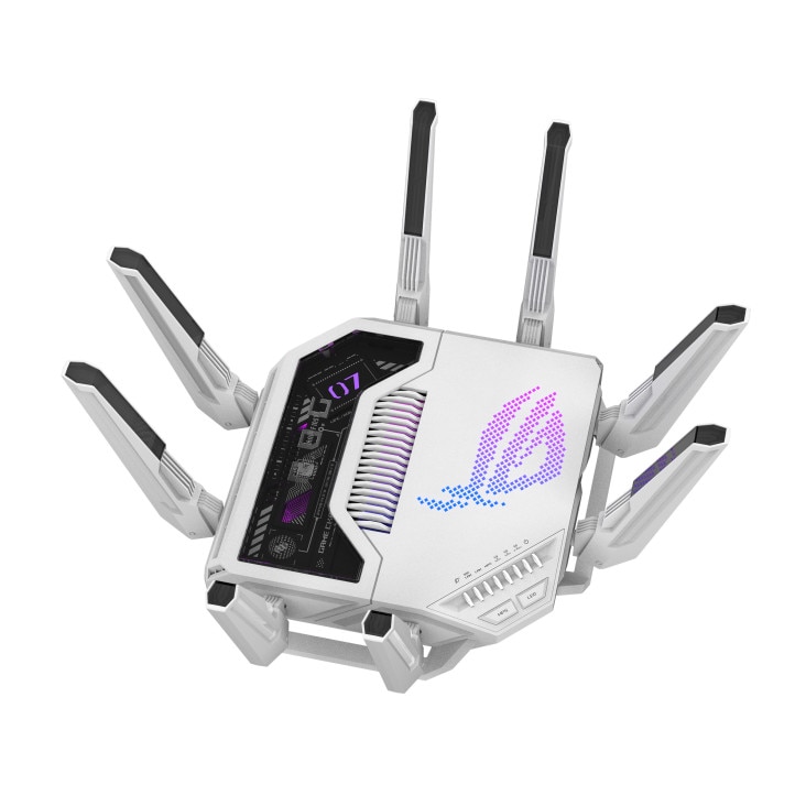 ASUS ROG Rapture GT-BE19000AI Tri-band WiFi 7 Gaming Router 2x 10G Ports, Aura RGB, AiMesh 90IG09S0-MO9A0V