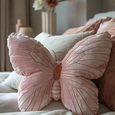 Trendy Discount Goods Butterfly Decorative Animal Pillow Pink Cushion For Couch Living Room Bed Butterfly Throw Pillow For Kids Room butterfly