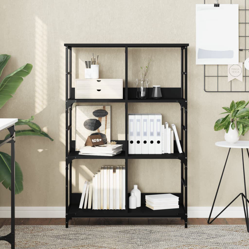 Borough Wharf Lockmoor 117.5 cm H x 78.5 cm W Steel Etagere Bookcase Black