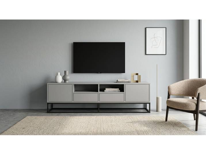 Pickawood Lowboard - Individualisierbar - Eiche/Weiß/Grau Premium Dekore Grau