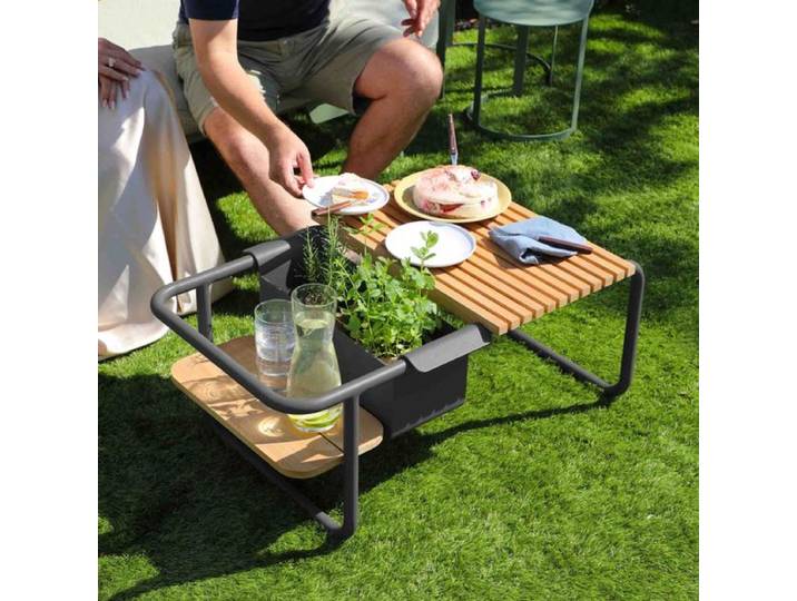 Zebra Somerset Loungetisch Aluminium/Teak