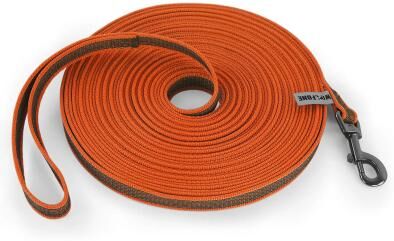 Inspired Living Freedom Glide Reflective Long Dog Leash For Training & Outdoor Walks orange 10m