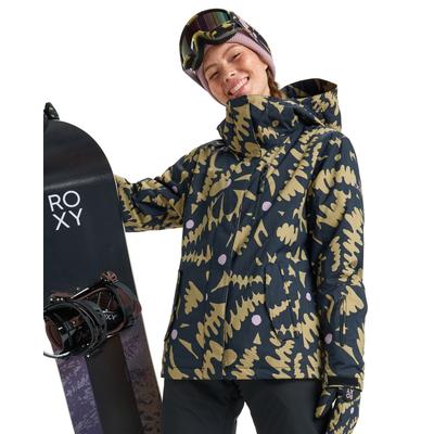 Snowboardjacke ROXY "Roxy Jetty 10K", Damen, Gr. M, grün (fennel seed big flower), Obermaterial: 55% Polyester, 45% Polyester., Jacken Snowboardjacke