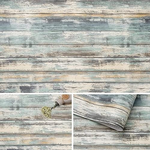 Arthome Plakfolie Blauw Hout, Rustieke Houtlook, Zelfklevend Vinyl Behang, 44 x 3 m